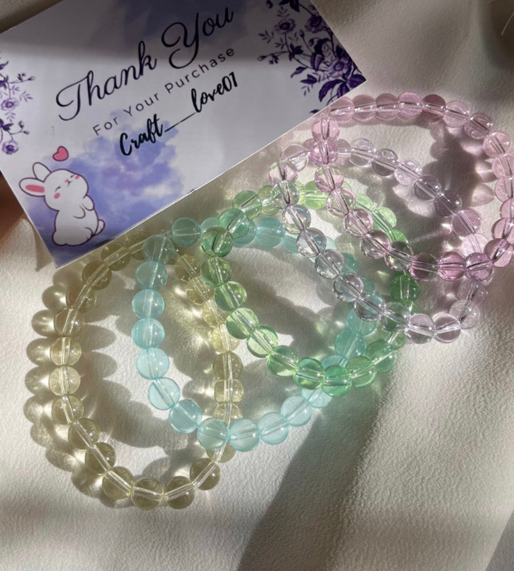 Set of 5 Transparent Bead Bracelet’s