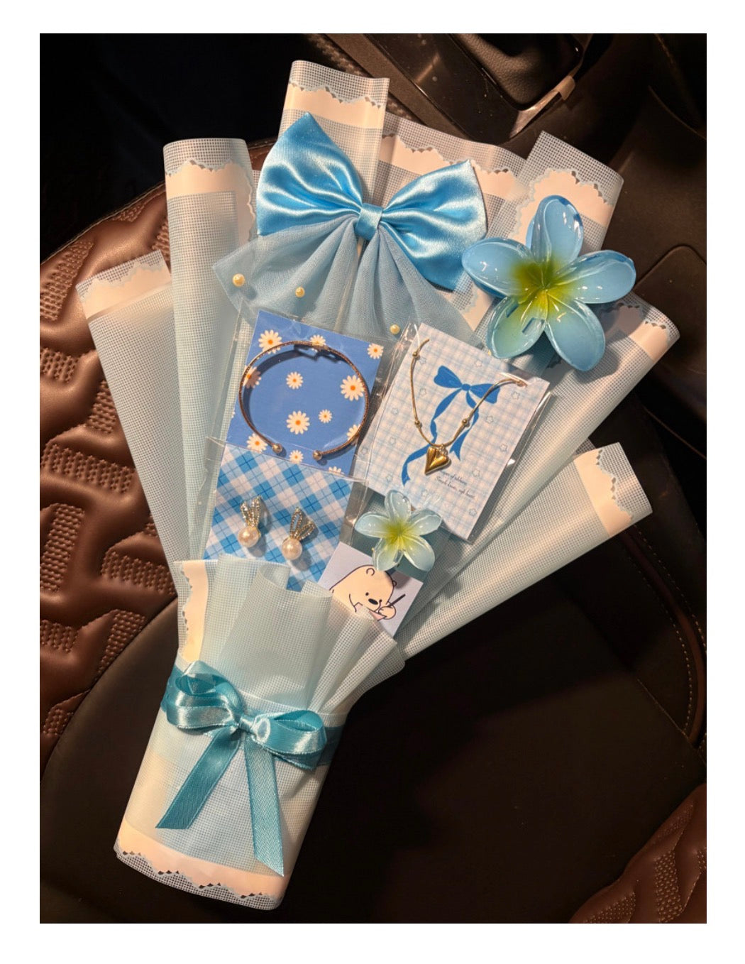 Blue Bouquet With Accessories