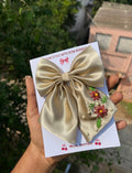 Medium size handmade embroidery bow