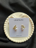 Minimal daily use butterfly pearl earrings