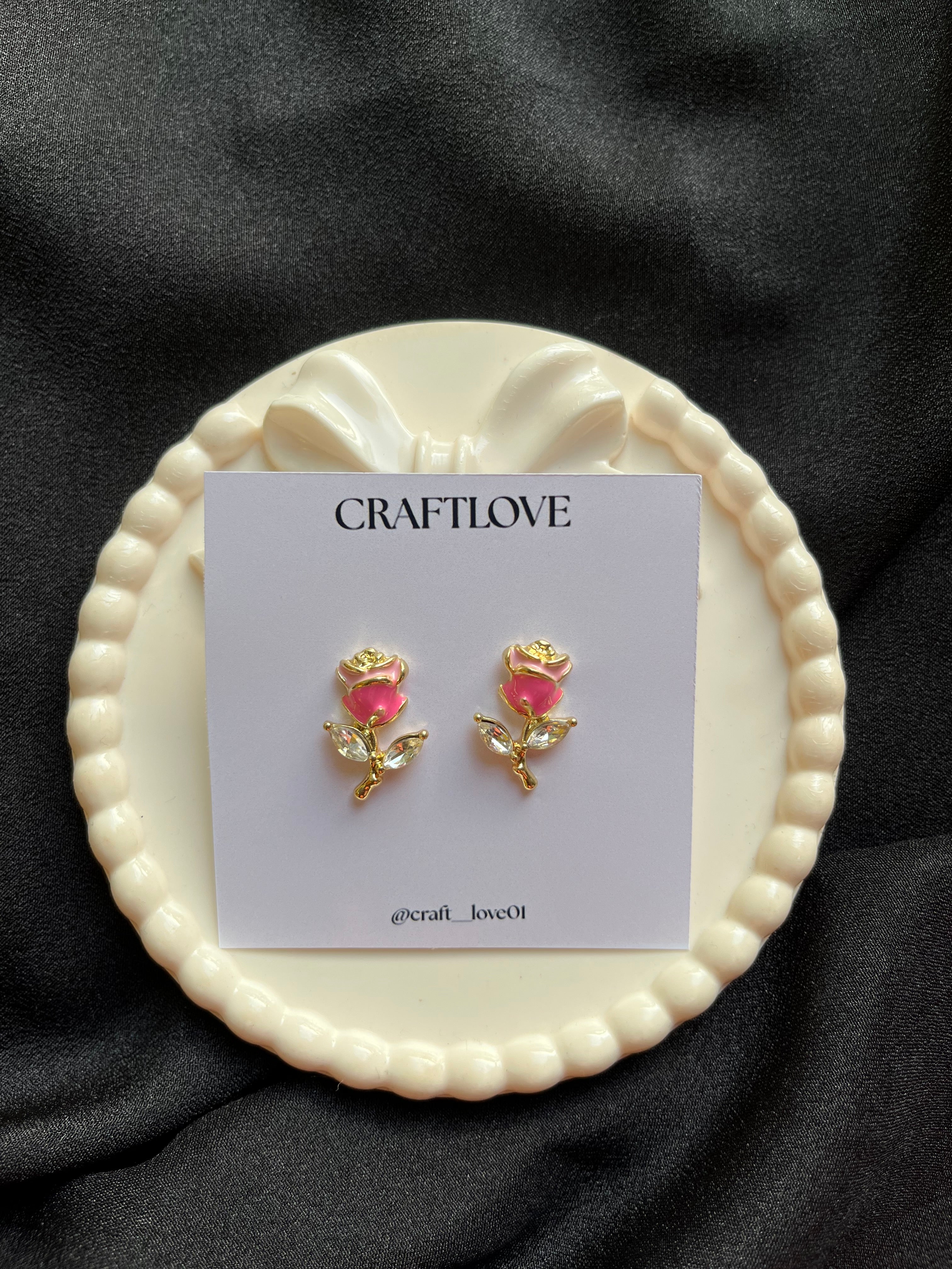 Rose Korean earrings