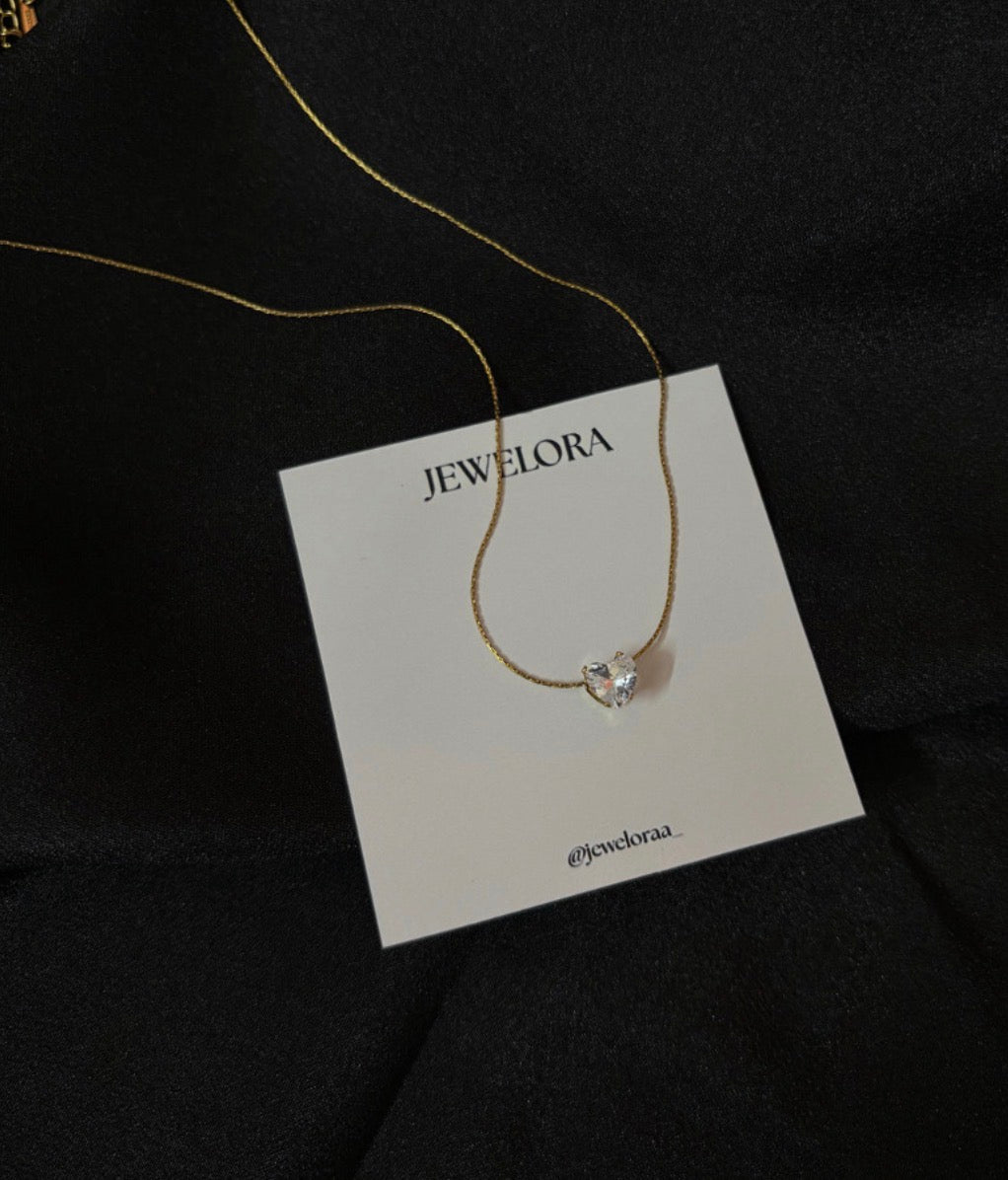 Heart Stone Anti - Tarnish Necklace