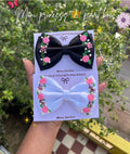 Princess theme embroidery bow