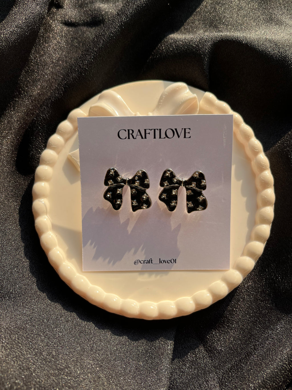 Black Bow Korean Earrings