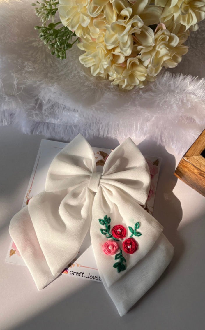 Handmade Embroidery 2 layer bow