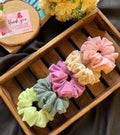 Set of 5 fluffy georgette Scrunchies