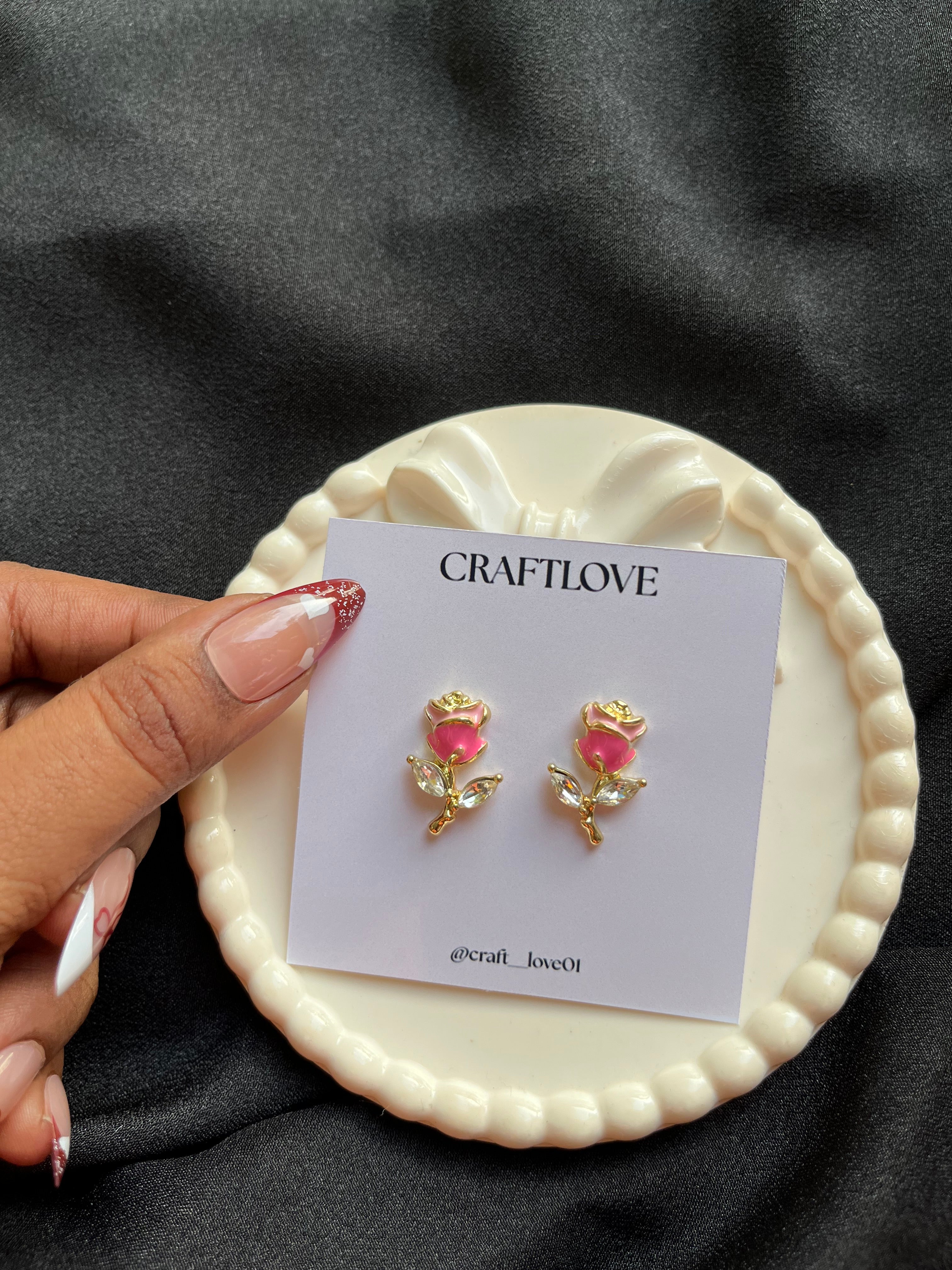 Rose Korean earrings