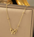 Anti - Tarnish Bow Necklace
