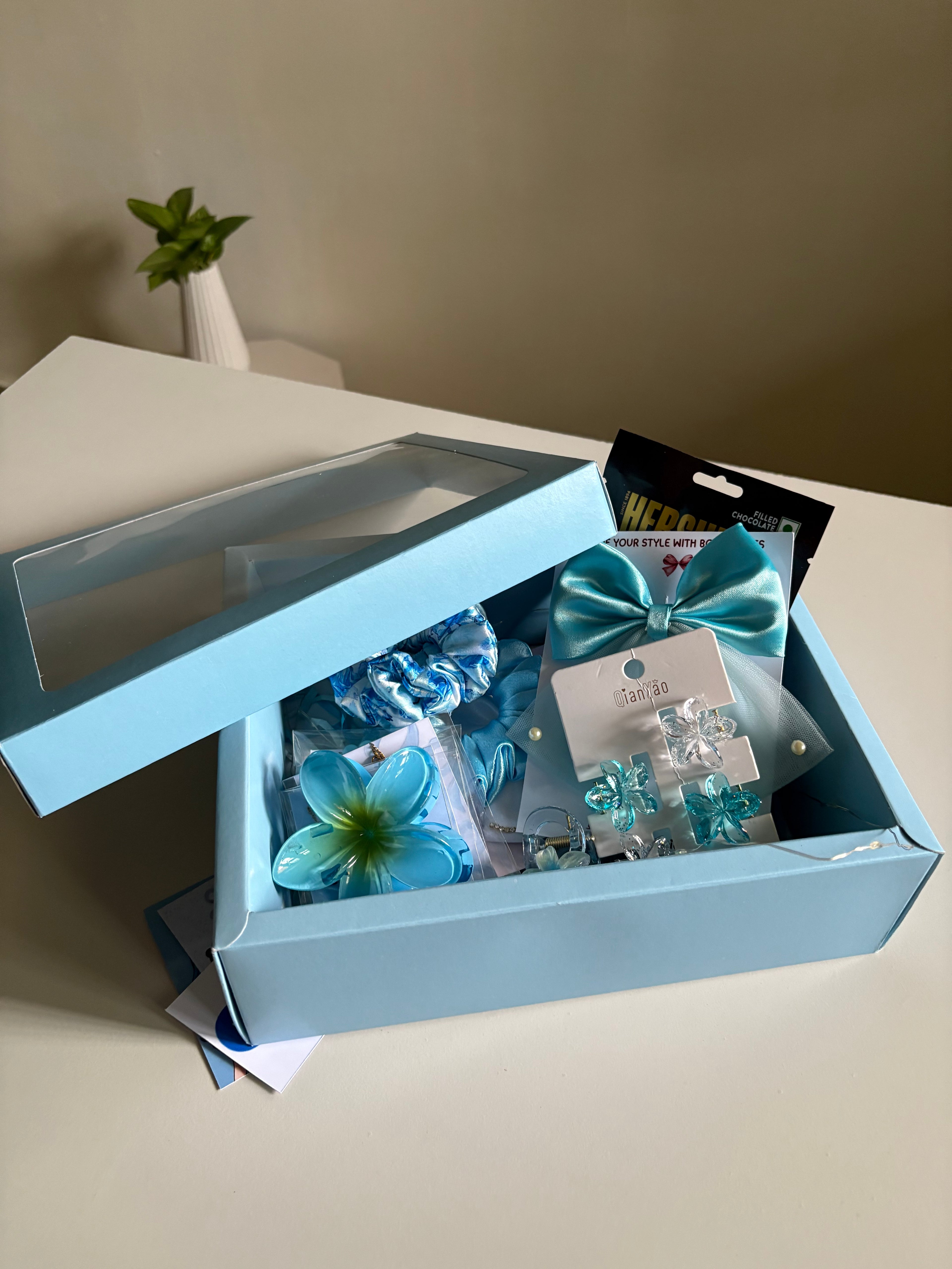 Teddy Sky Box Love /anniversary hamper (Luxury Hamper Box) with Anti - Tarnish Jewellery