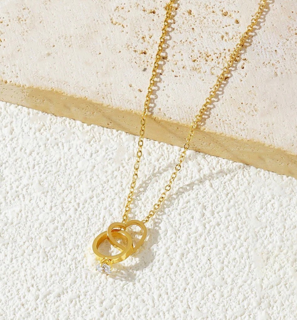 Heart Ring Necklace (Anti - Tarnish)