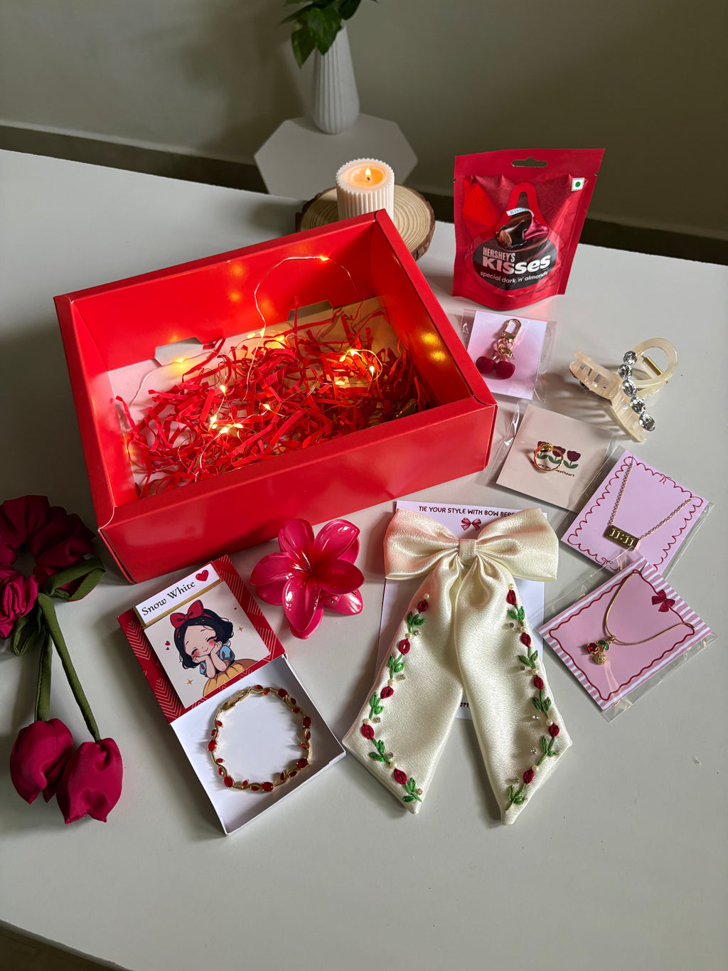 Red Tulip Hamper Box ❤️🍒✨(premium Luxury hamper)
