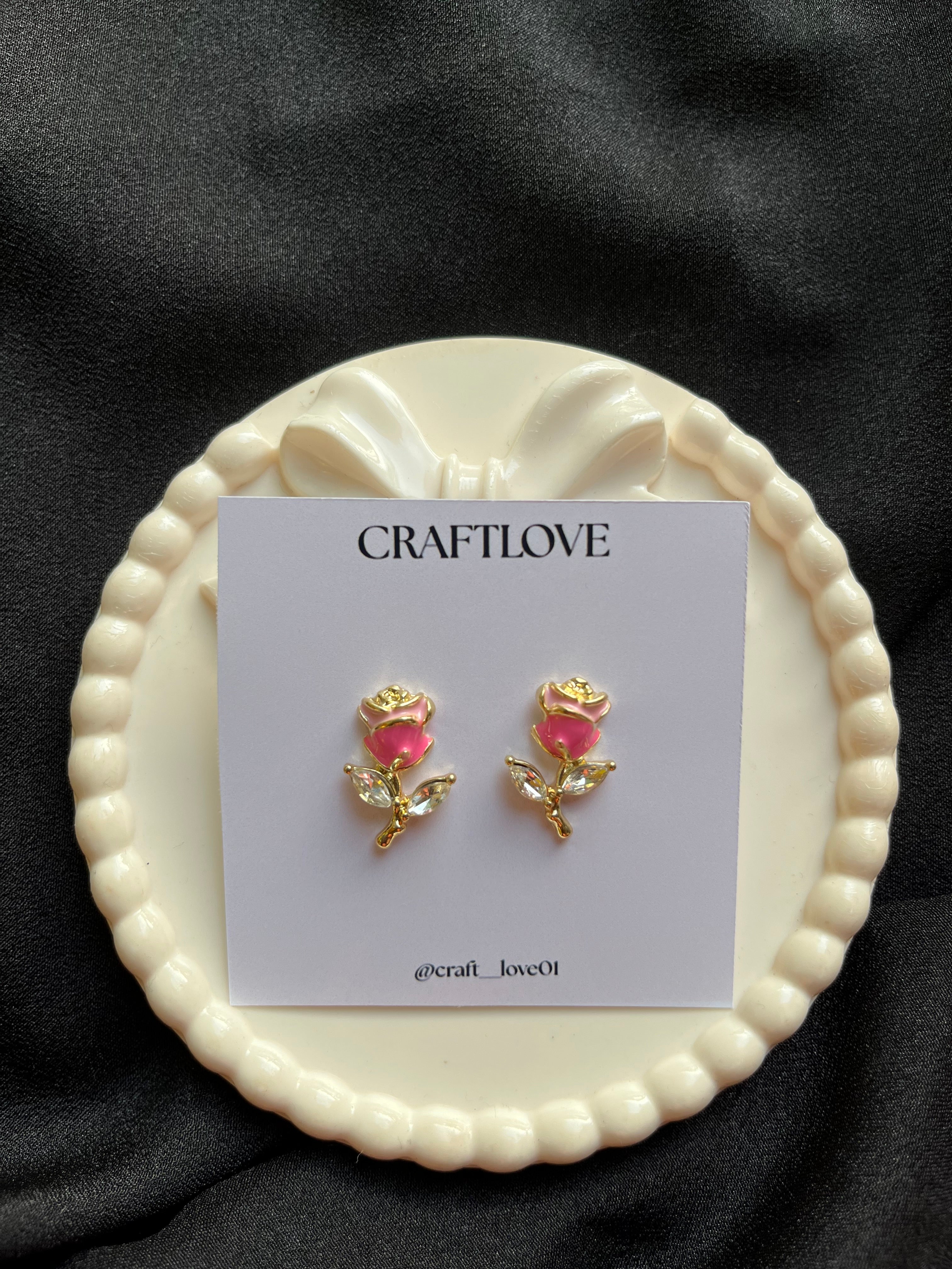 Rose Korean earrings