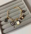 Black charm chain bracelet