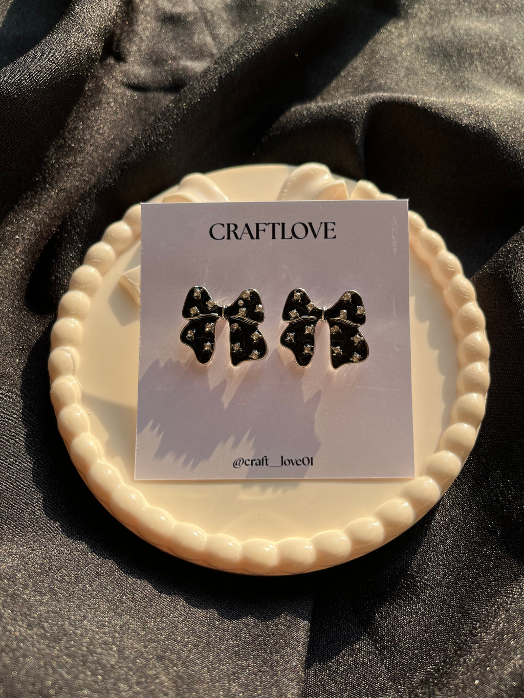 Black Bow Korean Earrings