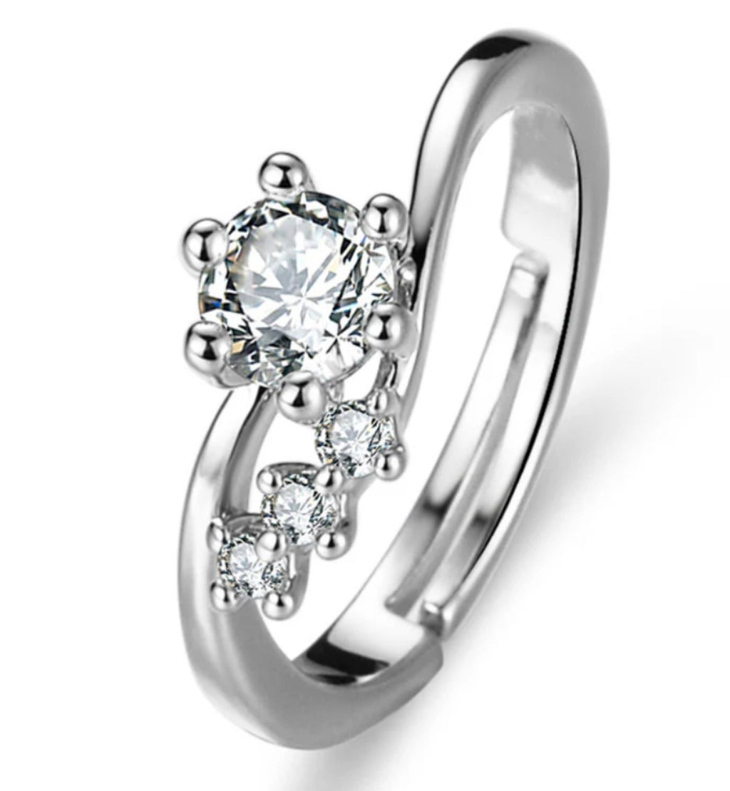 Anti - Tarnish Silver Stone Ring