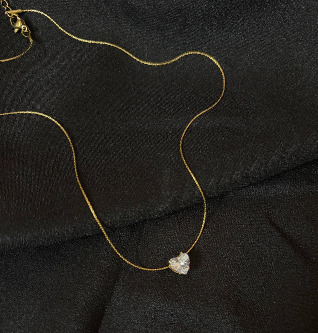 Heart Stone Anti - Tarnish Necklace