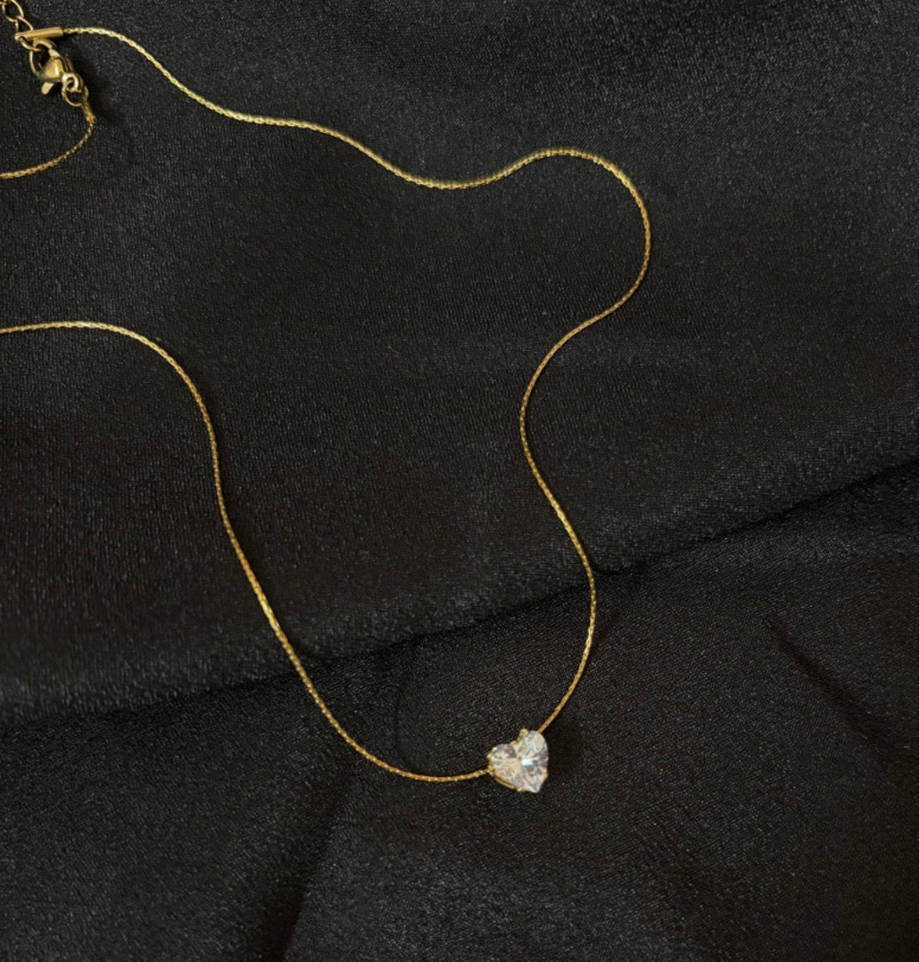 Heart Stone Anti - Tarnish Necklace