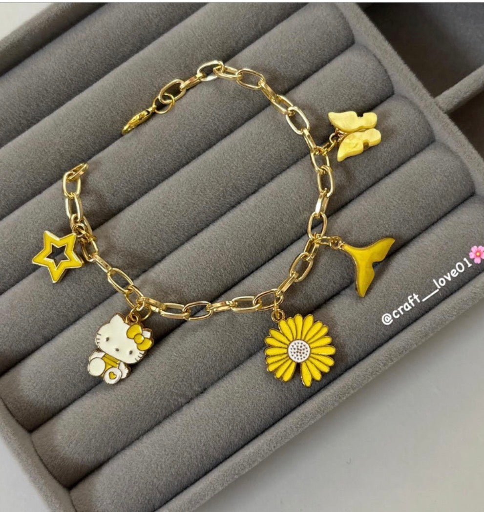 Yellow Theme Chain Bracelet
