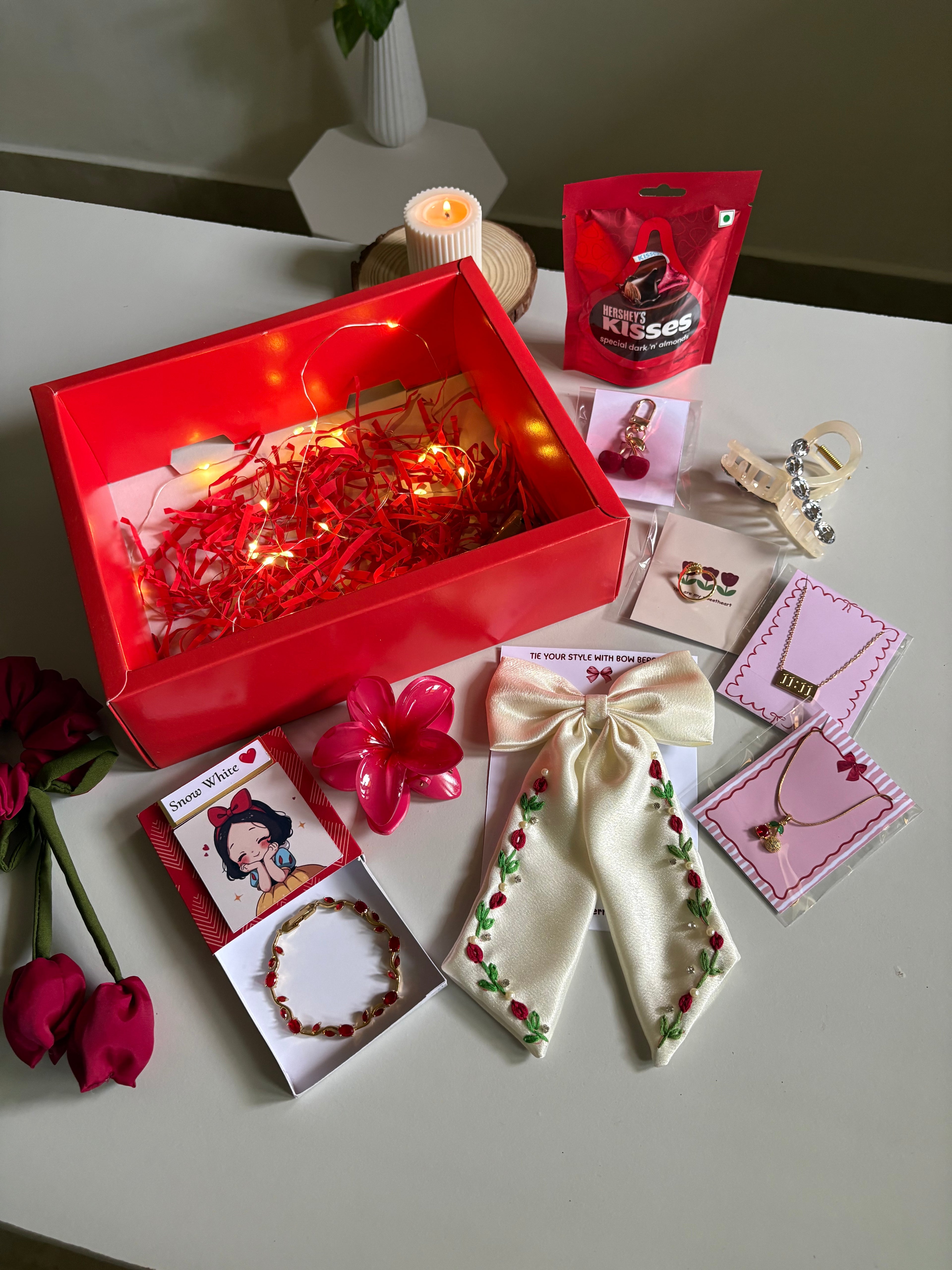 Red Tulip Hamper Box ❤️🍒✨(premium Luxury hamper)