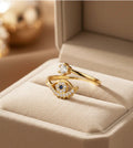 Anti - Tarnish Evil Eye stone ring