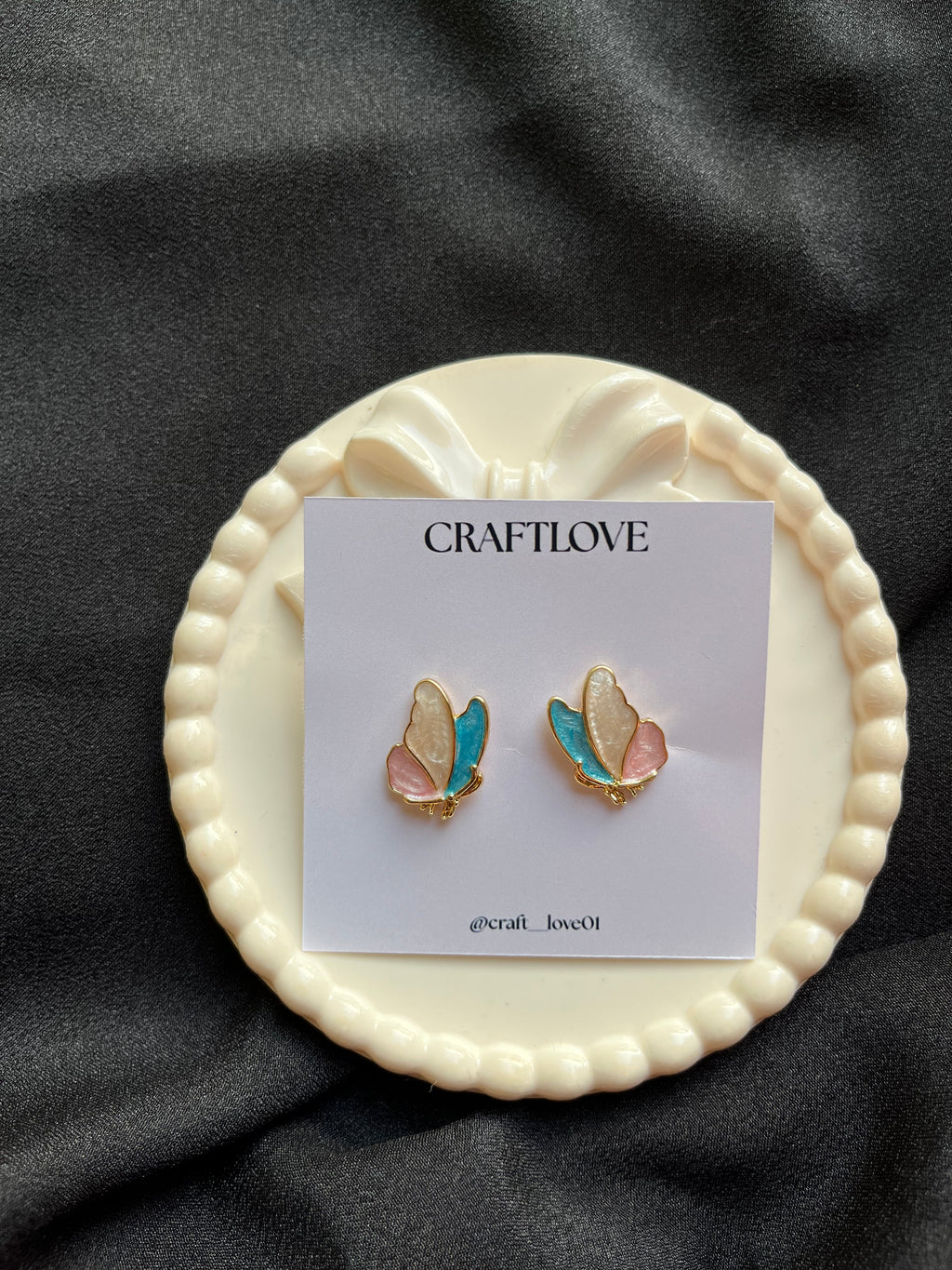 Premium quality enamel butterfly earrings