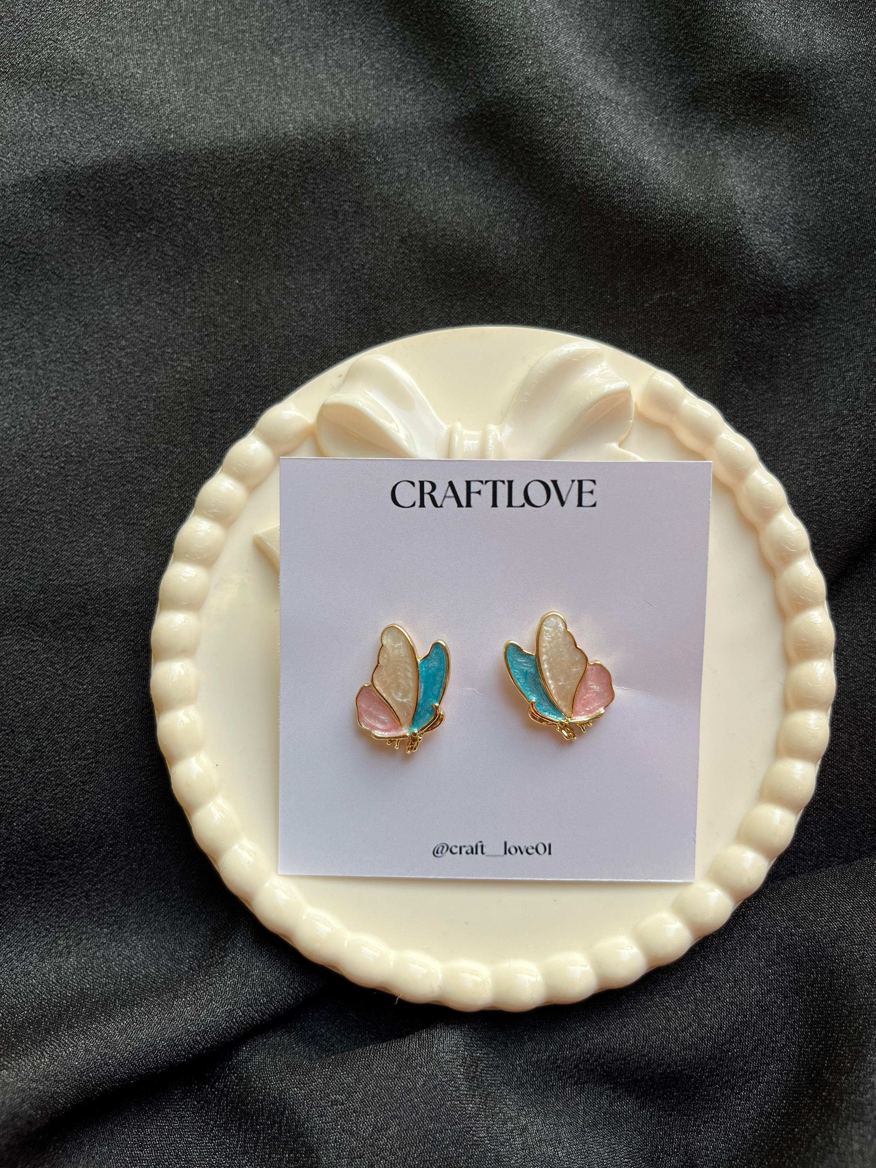 Premium quality enamel butterfly earrings