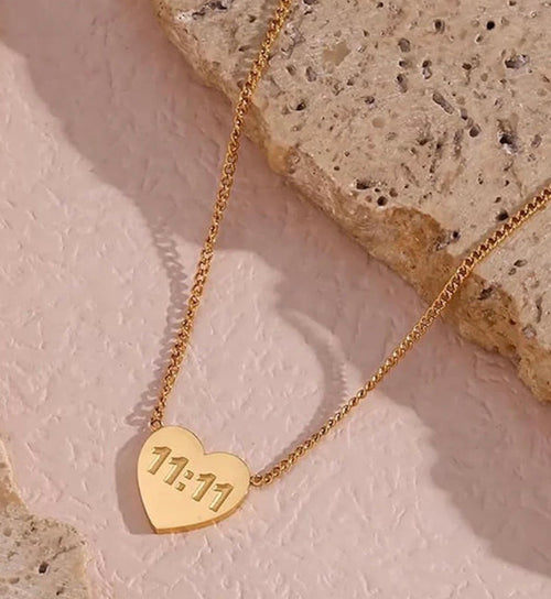 11 : 11 Heart Necklace( Anti - Tarnish)