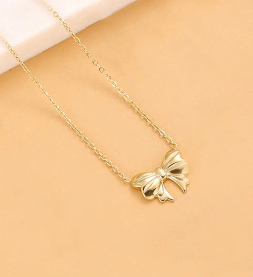 Anti - Tarnish Bow Necklace