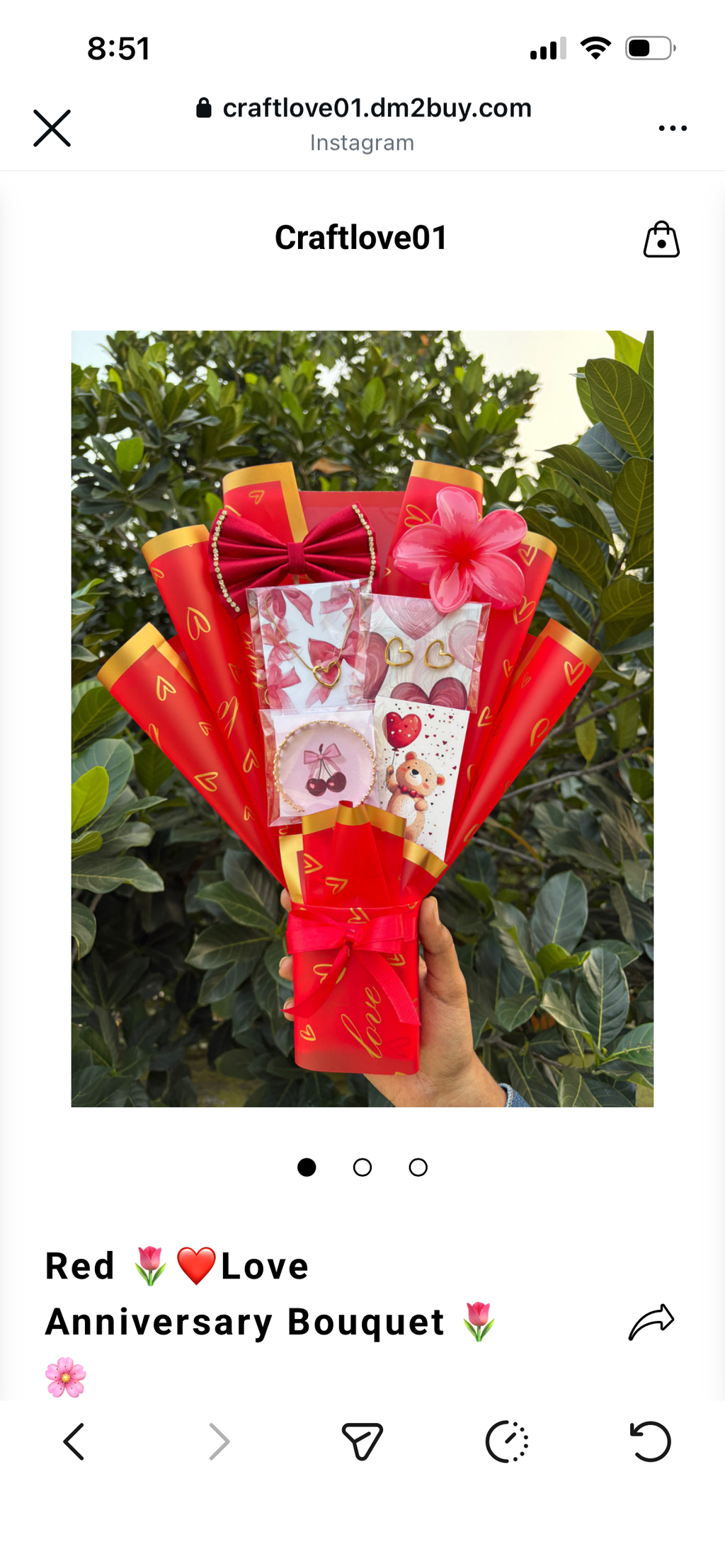 Red Aesthetic Bouquet With Accessories