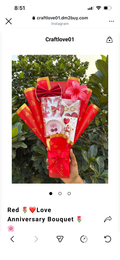 Red Aesthetic Bouquet With Accessories