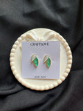 Enamel Leaf Korean Earrings
