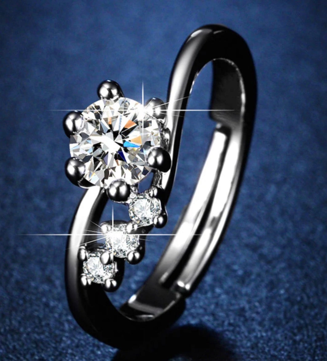 Anti - Tarnish Silver Stone Ring