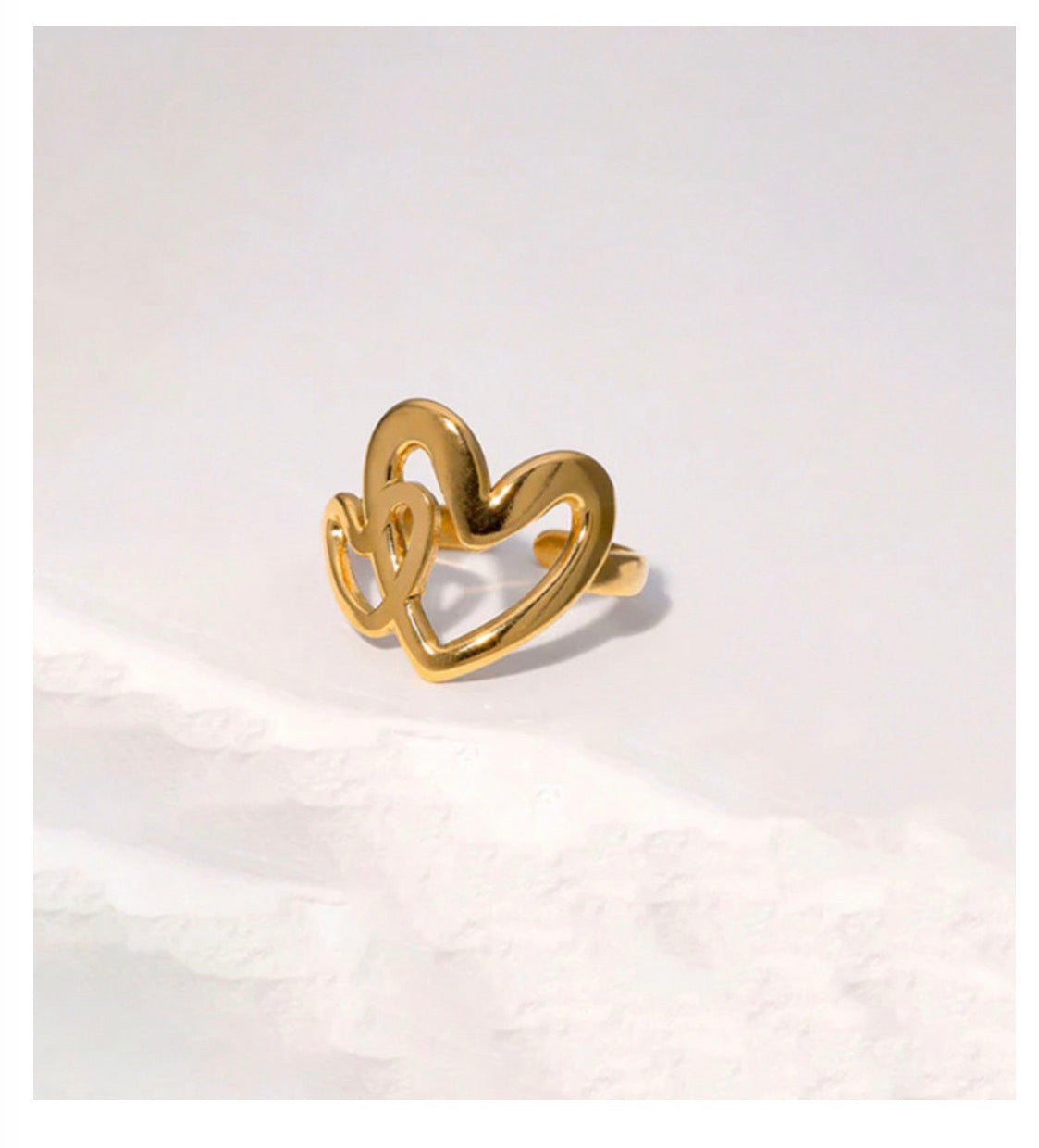 Anti - Tarnish Heart Ring