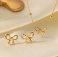 Anti - Tarnish Bow Set (necklace and earrings)