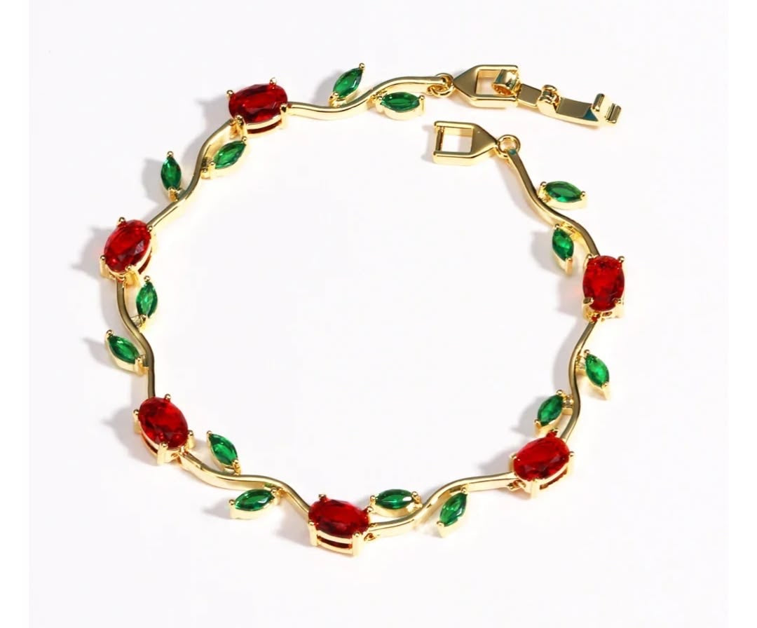 Viral Tulip Bracelet Green and Red
