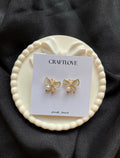 Enamel Butterfly pearl earrings