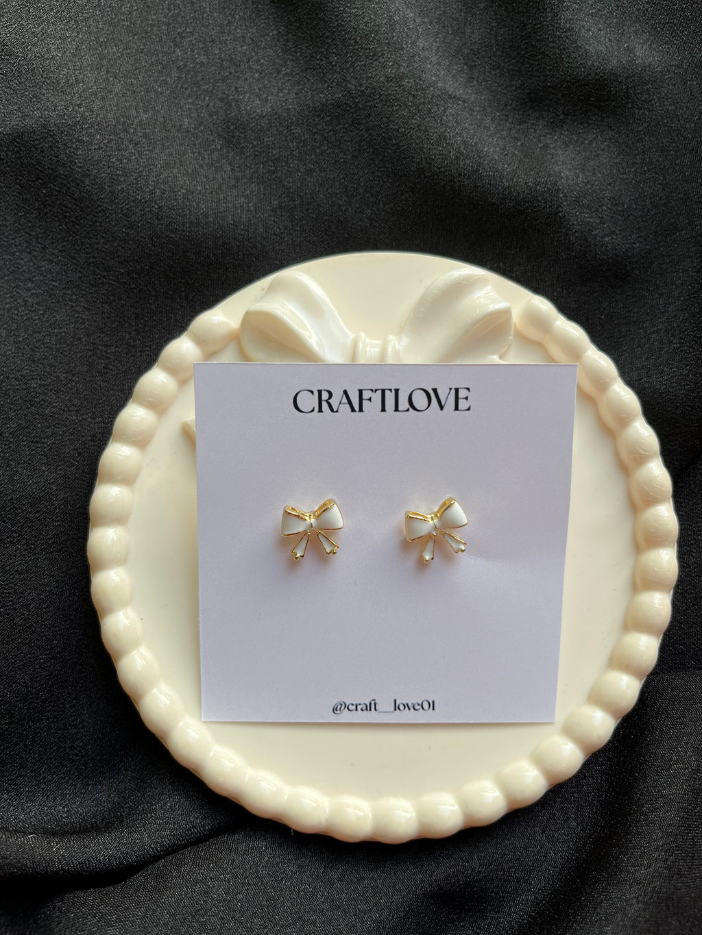 Mini Cute Enamel Bow Earring