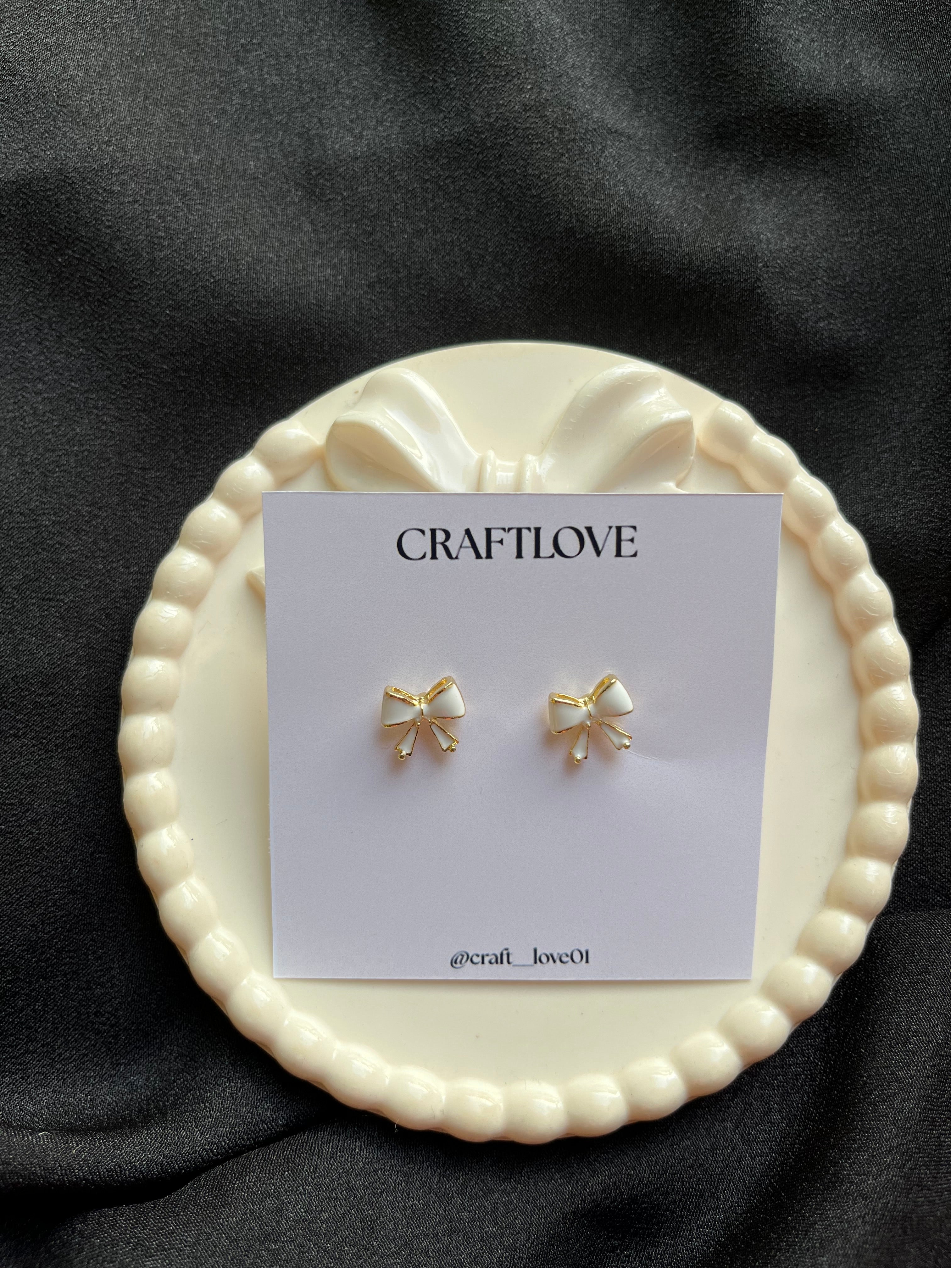 Mini Cute Enamel Bow Earring