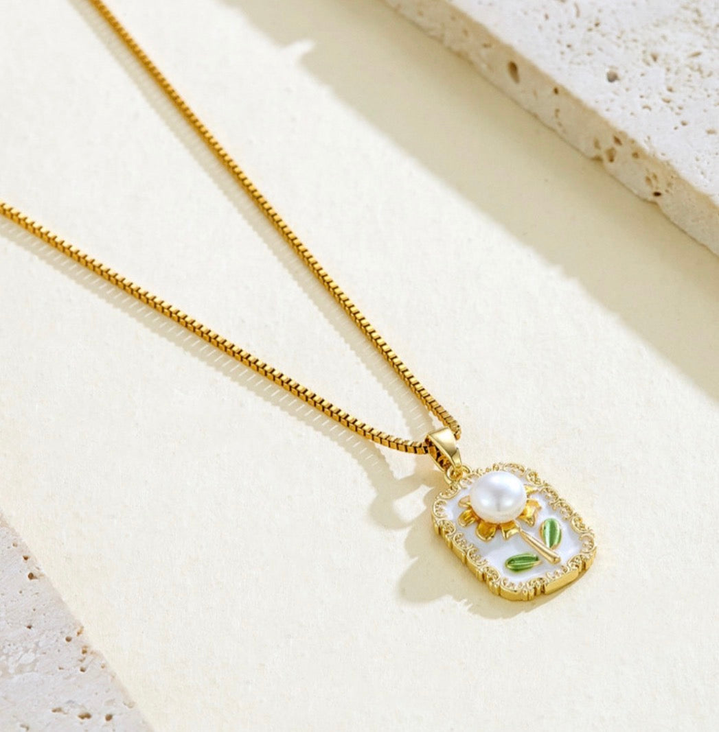 Anti - Tarnish Enamel Necklace