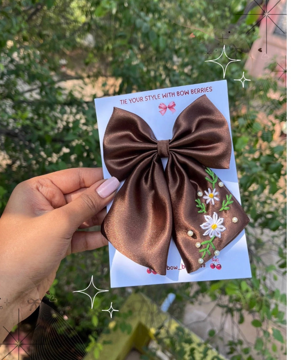 Medium size embroidery bow