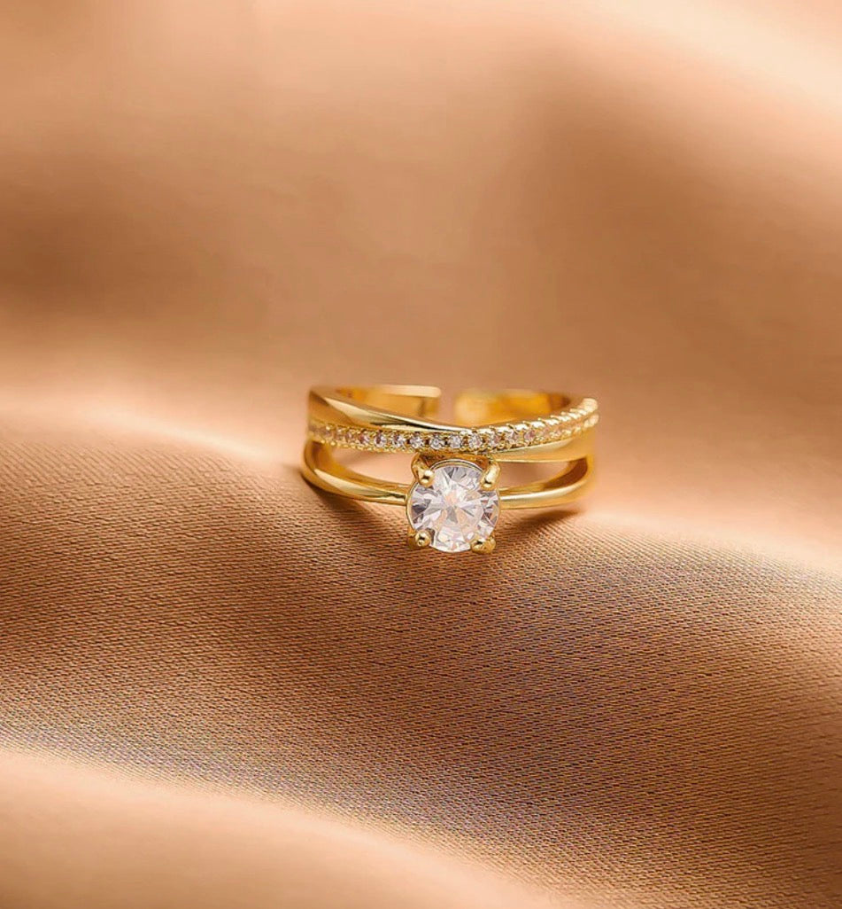 Anti - Tarnish America Diamond Stone Ring (premium quality )