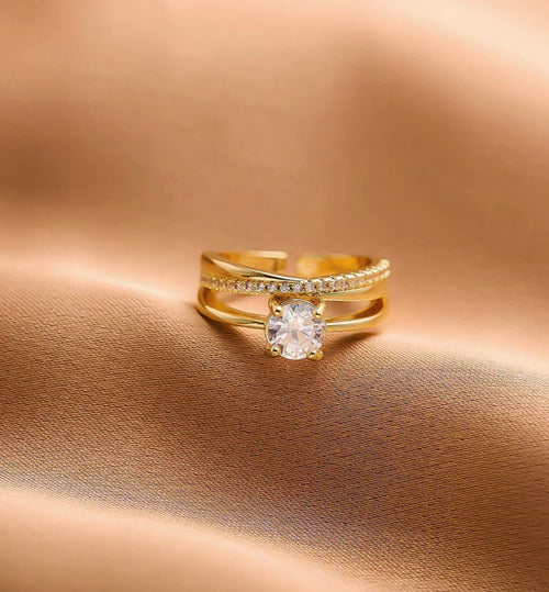 Anti - Tarnish America Diamond Stone Ring (premium quality )